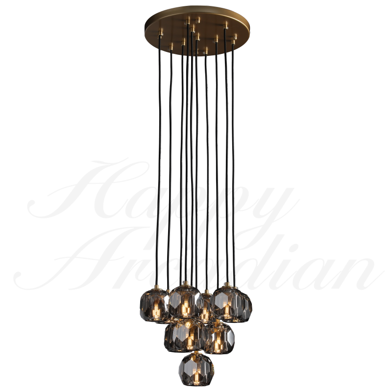 HA Bola De Crystal Round Cluster Chandelier 30" 40''