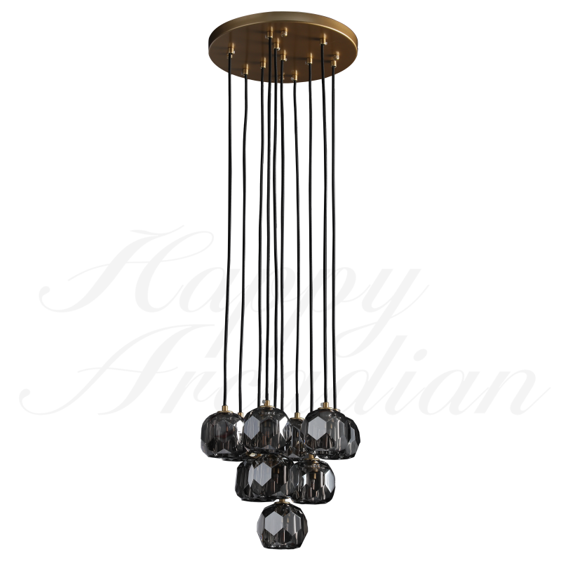 HA Bola De Crystal Round Cluster Chandelier 30" 40''