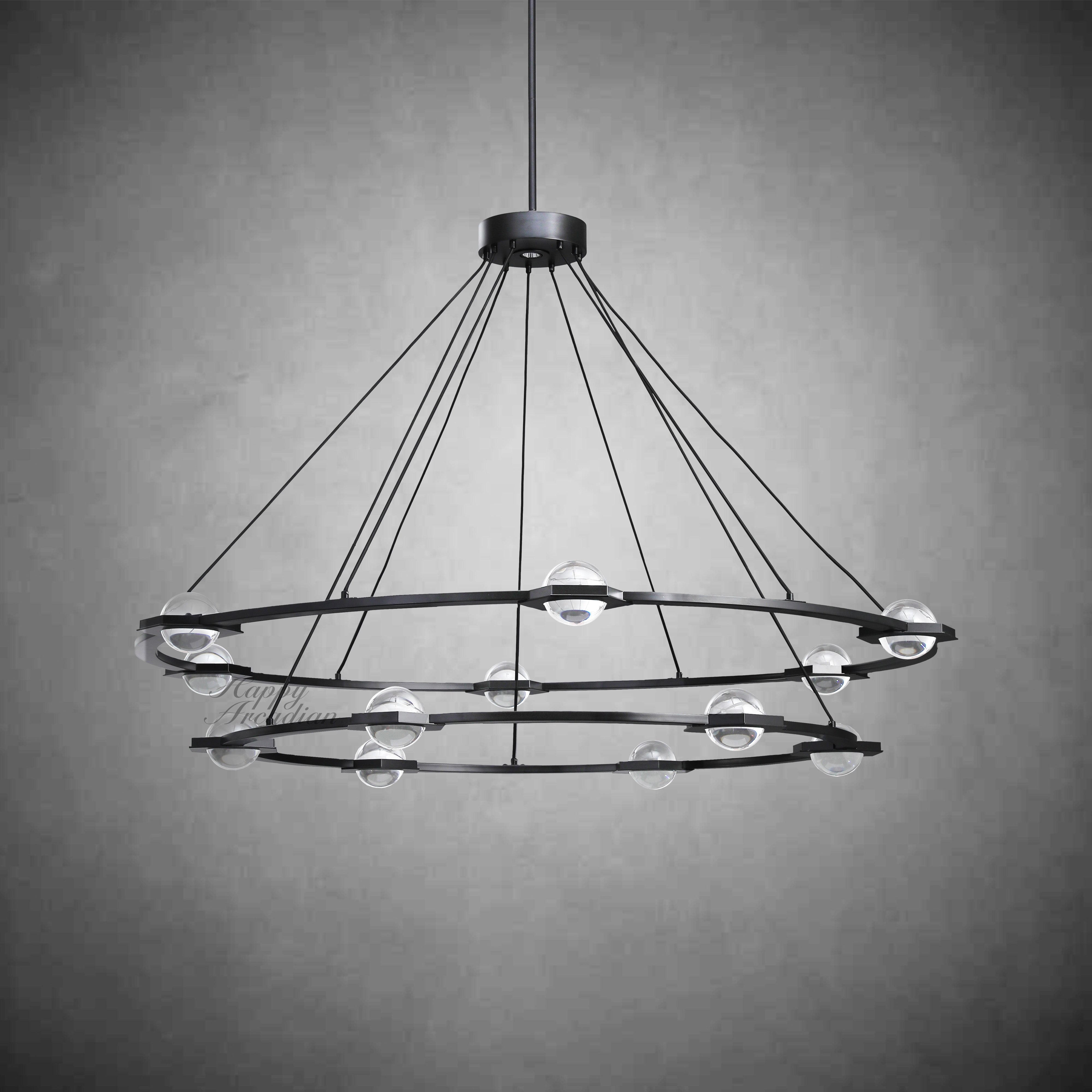 Celestra Crystal Ball 2-Tier Round Chandelier48'' 60"