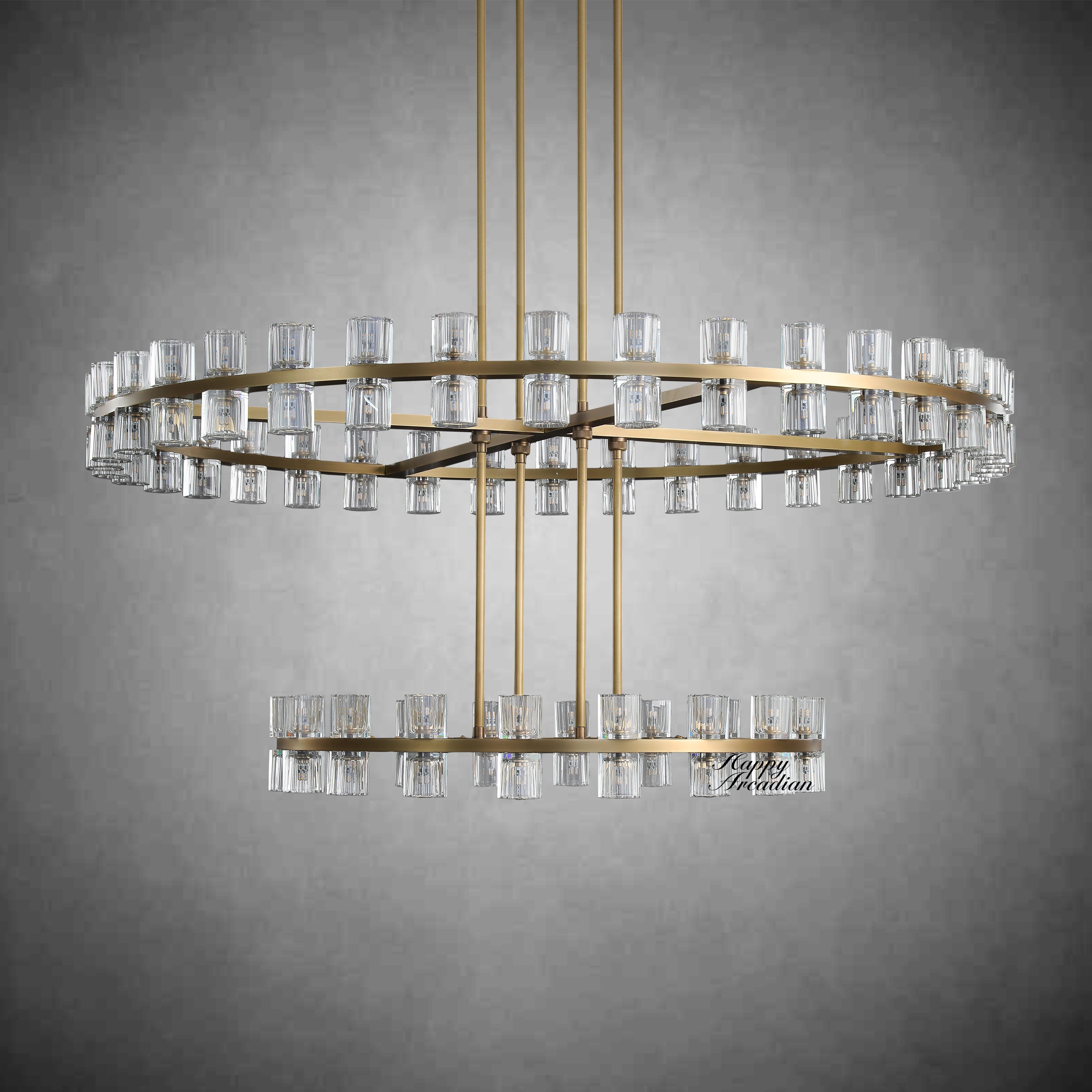 HA Harrison 2-Tier Round Chandelier 60″, 108-Lights