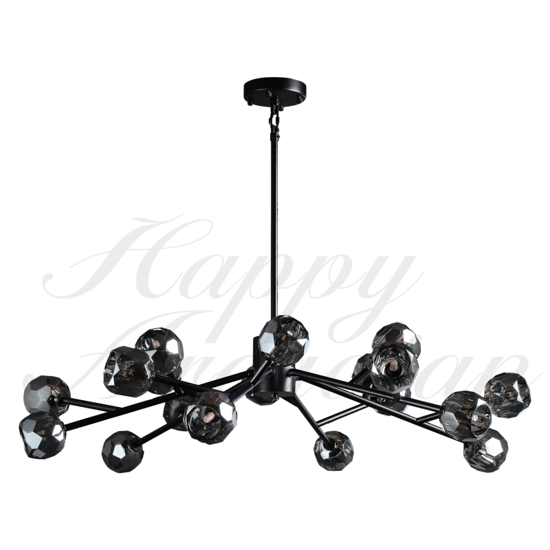 HA Bola De Smoke Crystal Round Chandelier 48"