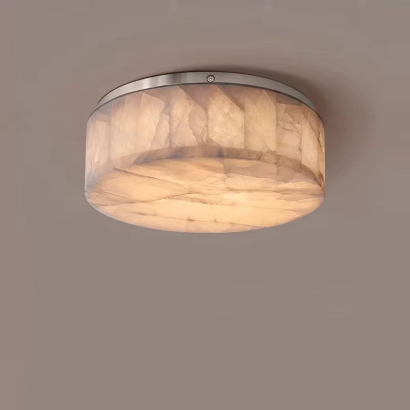 HA Cressida Modern Calcite Round Flushmount 6'' 10'' 14'' For Bedroom, Bathroom