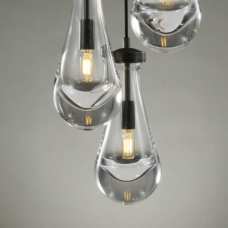 Raindrop round chandelier 8"(cord) 3-Light