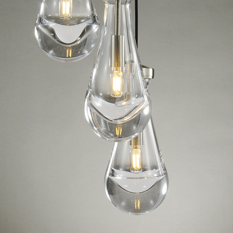 Raindrop round chandelier 8"(cord) 3-Light