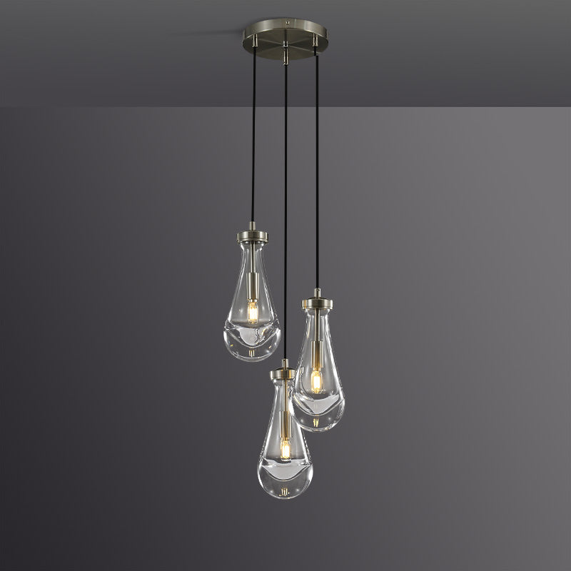 Raindrop round chandelier 8"(cord) 3-Light