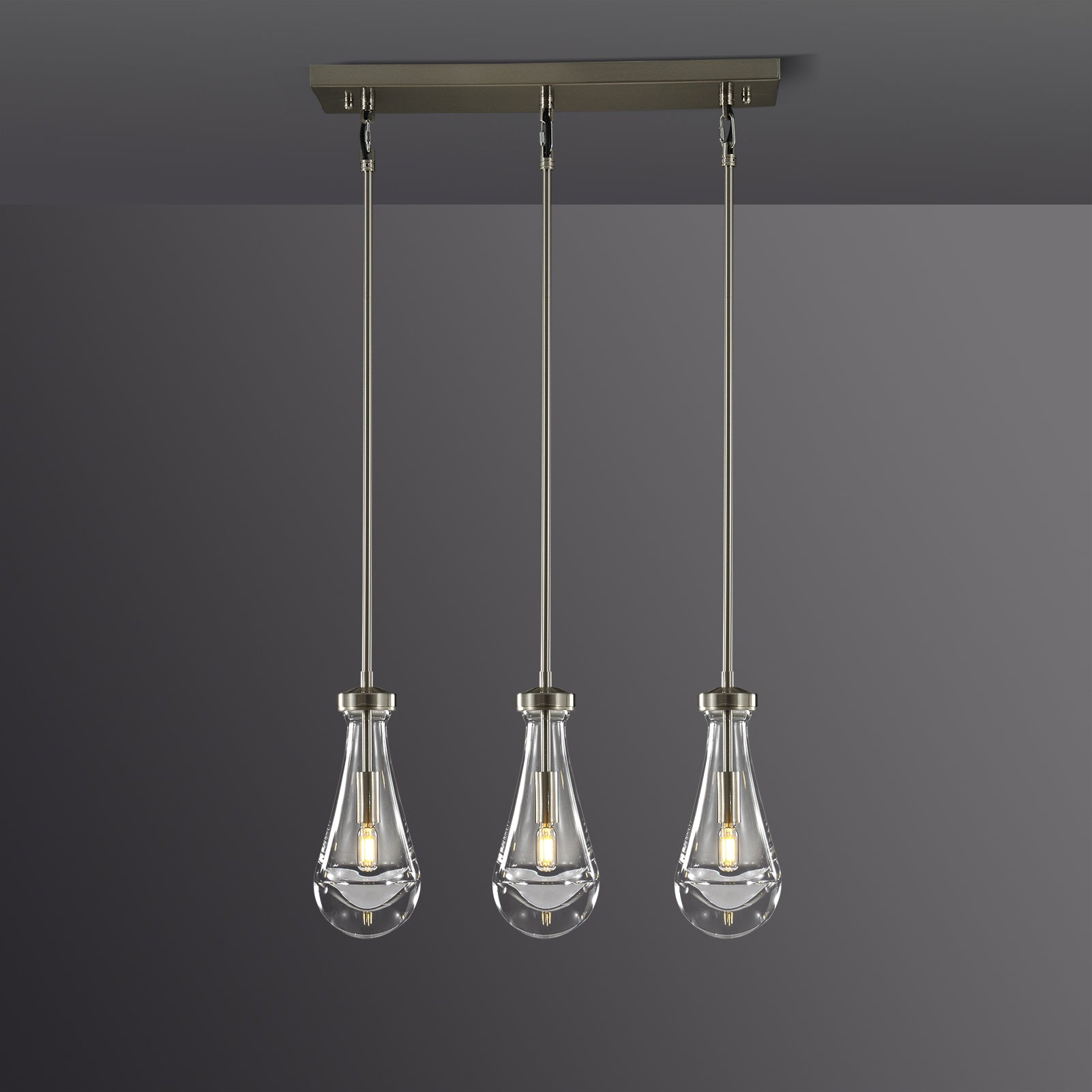Raindrops Rectangular Chandelier 22" Rod