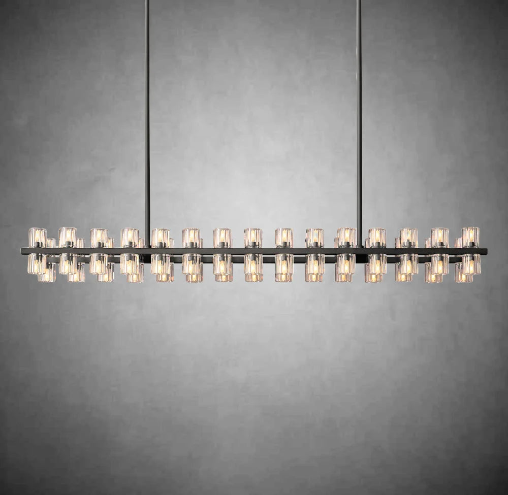 HA Harrison Crystal Rectangular Chandelier 54" 72"