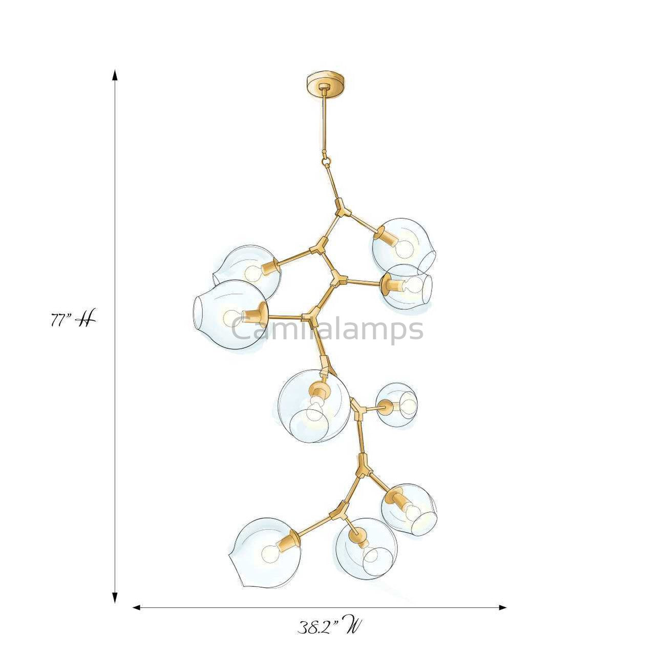 Covington Drop  Globe Branching Bubble Chandelier 38''