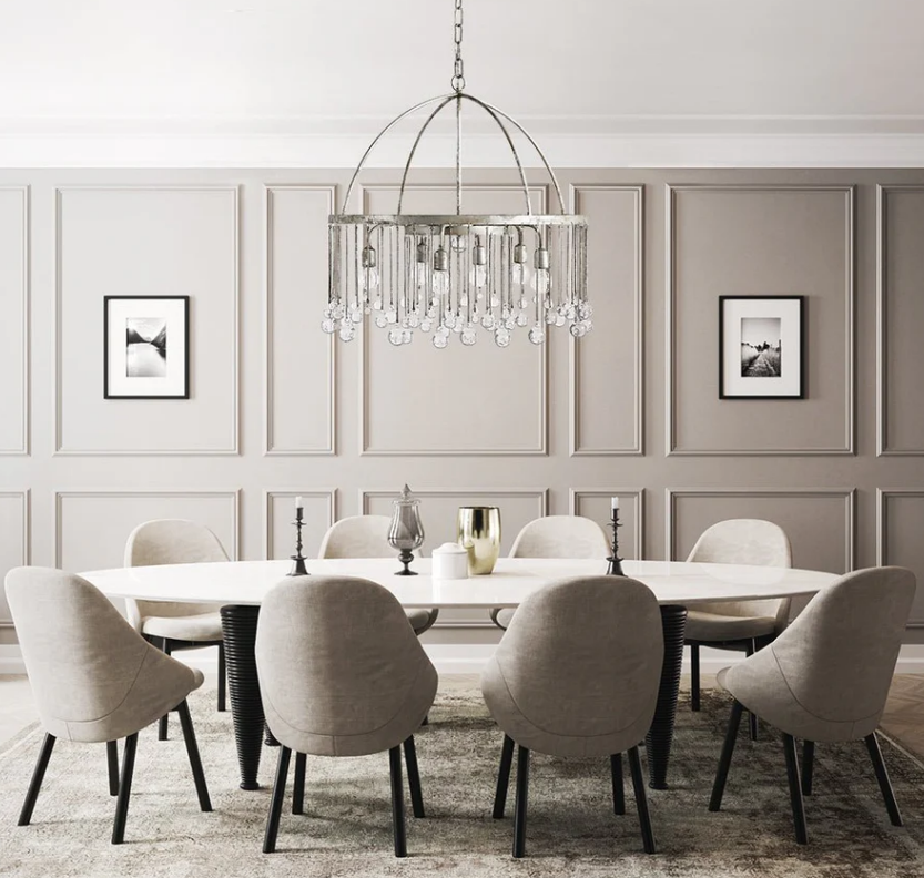 Crystal Ball Aubrey Round Chandelier 5 Light / 8 Light
