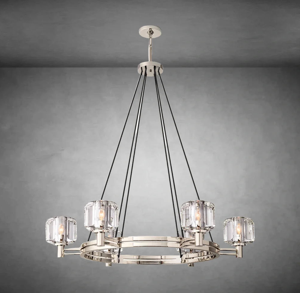Maelis Round Chandelier 36" for Living Room, Bedroom, Dining Table