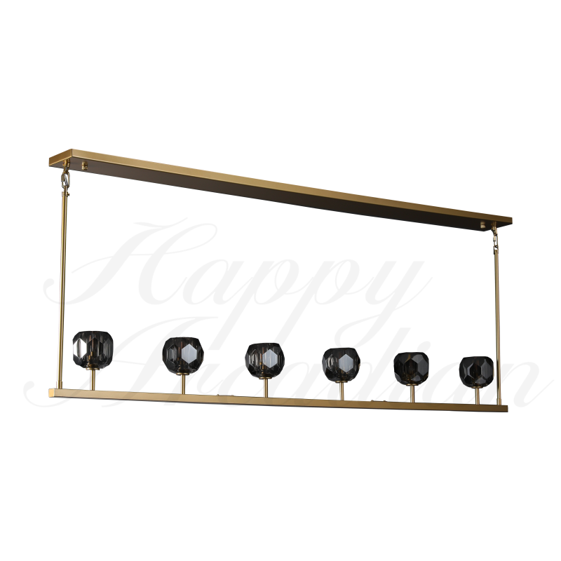 HA Bola De Smoke Glass Linear Chandelier 48" for Living room