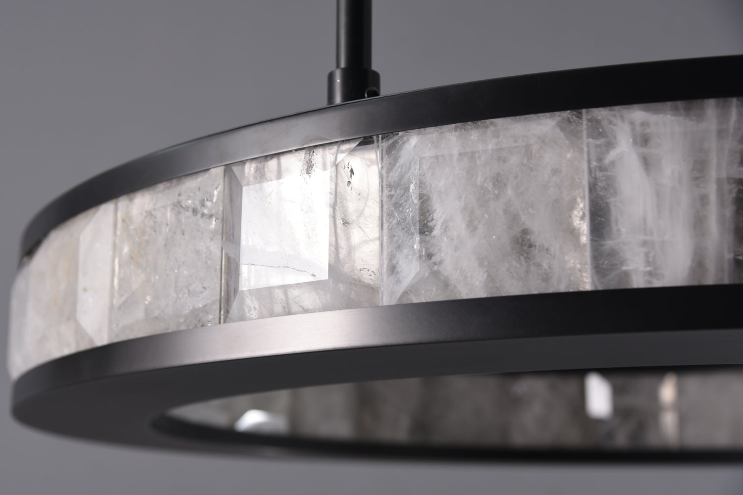 Rosario Luxury Round Rock Crystal Pendant Chandelier Lighting