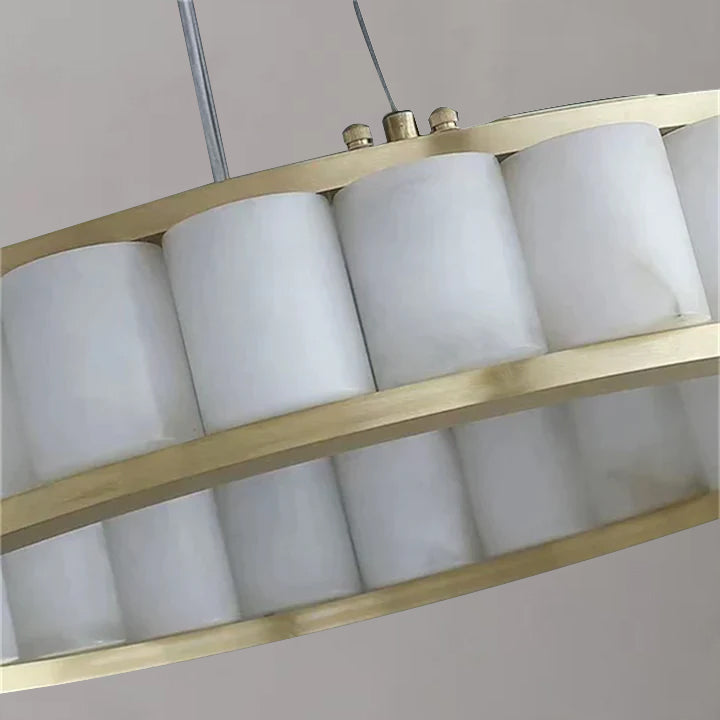 Gabriella Alabaster Circle Round Pendent Light, Galaxy Chandelier