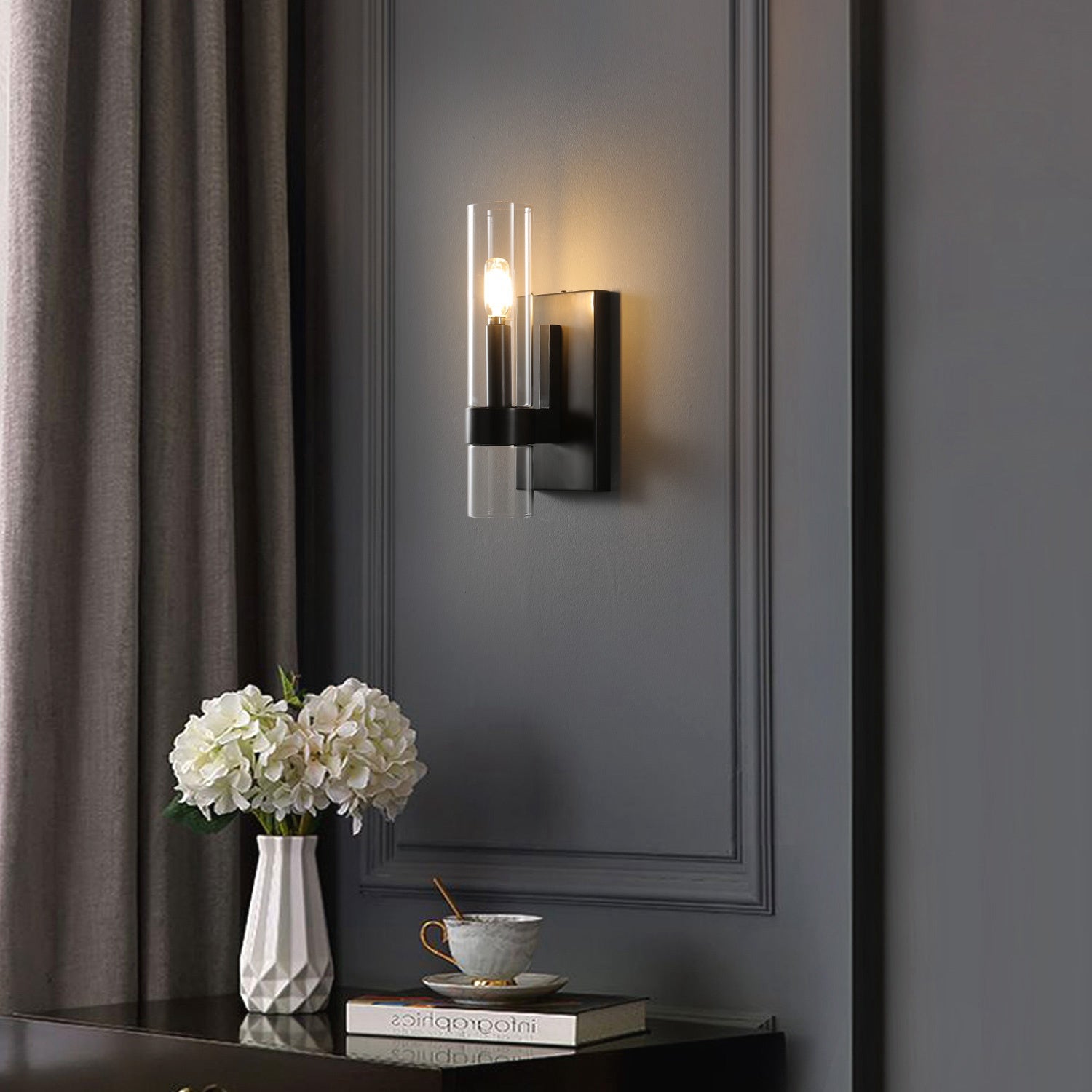HA Rebecca Glass Wall Sconce 12"H