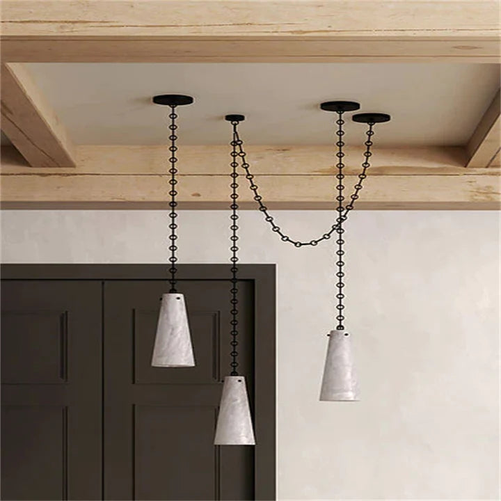 Casey Contemporary Chandelier Alabaster, 3-Light Vintage Alabaster Pendant Cluster