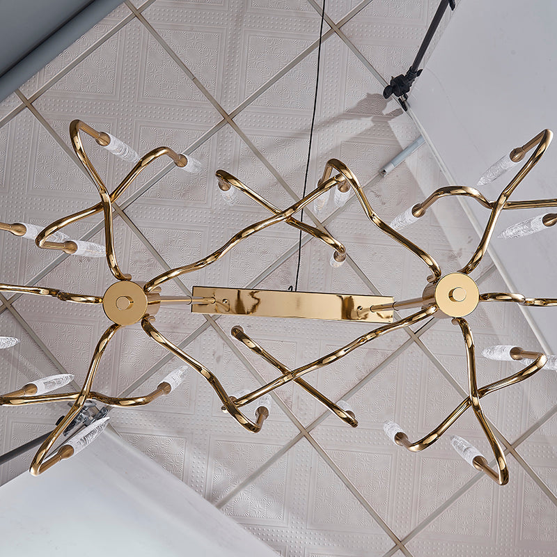 Reese Brass Glass  Chandelier