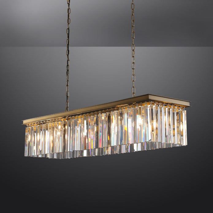 Miria K9 Crystal Rectangular Chandelier 49"