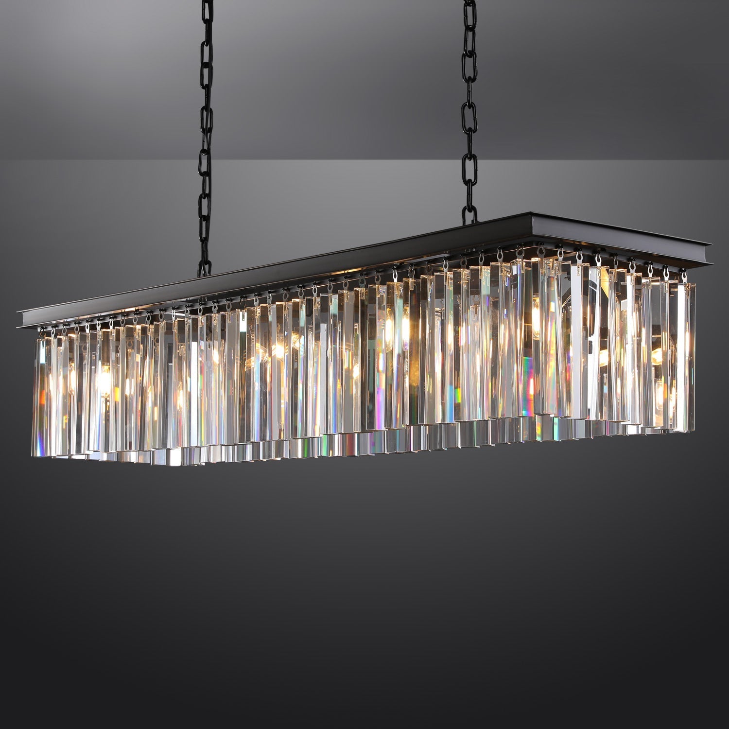 Miria K9 Crystal Rectangular Chandelier 49"