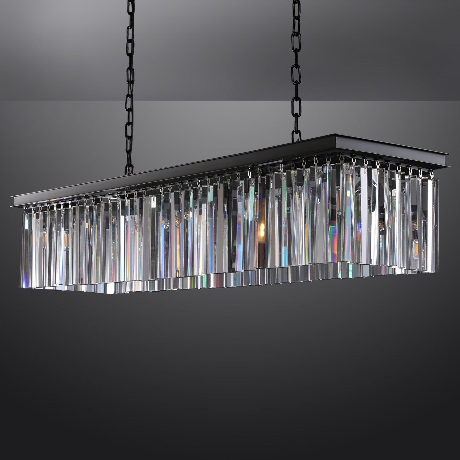 Miria K9 Crystal Rectangular Chandelier 49"
