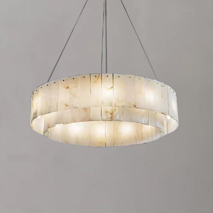 Arlene Alabaster 2-Tier Round Chandelier Lighting