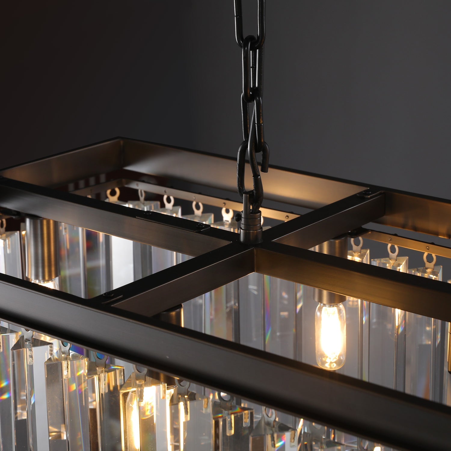 Miria K9 Crystal Rectangular Chandelier 49"