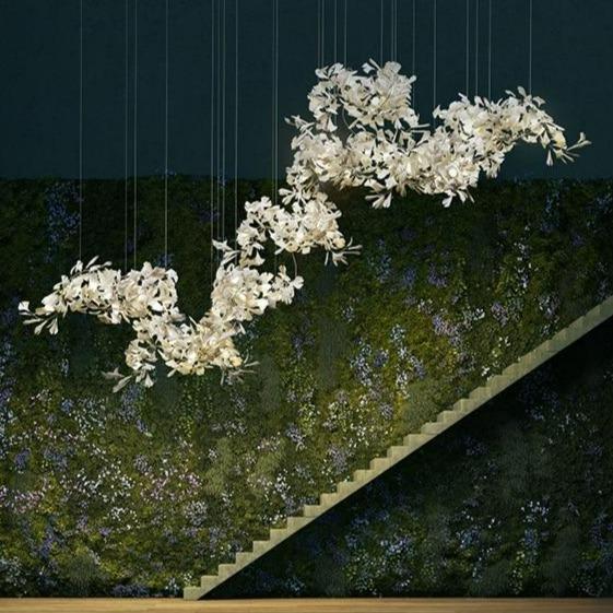 Gliss Luxury Ginkgo Ceramic Branch Chandelier