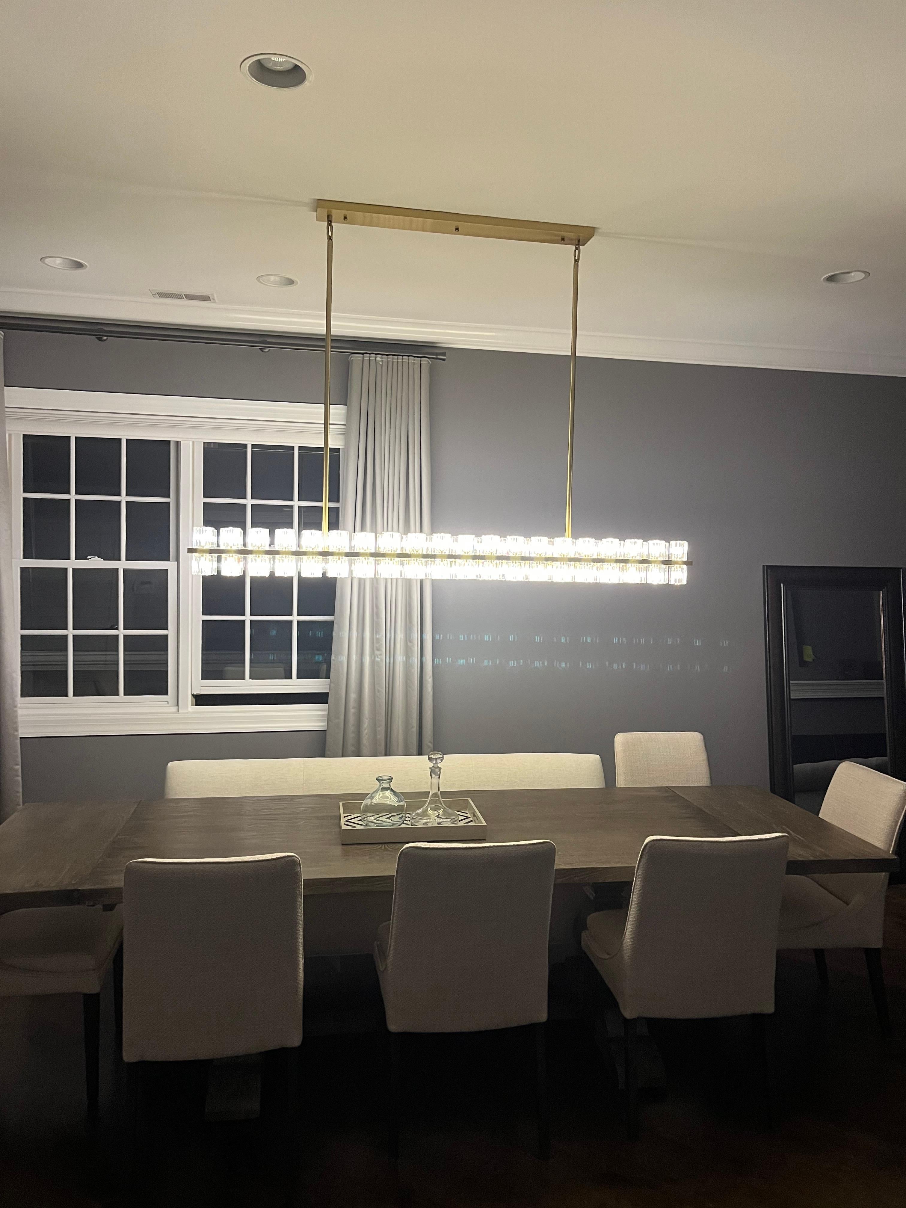 HA Harrison Crystal Rectangular Chandelier 54" 72"