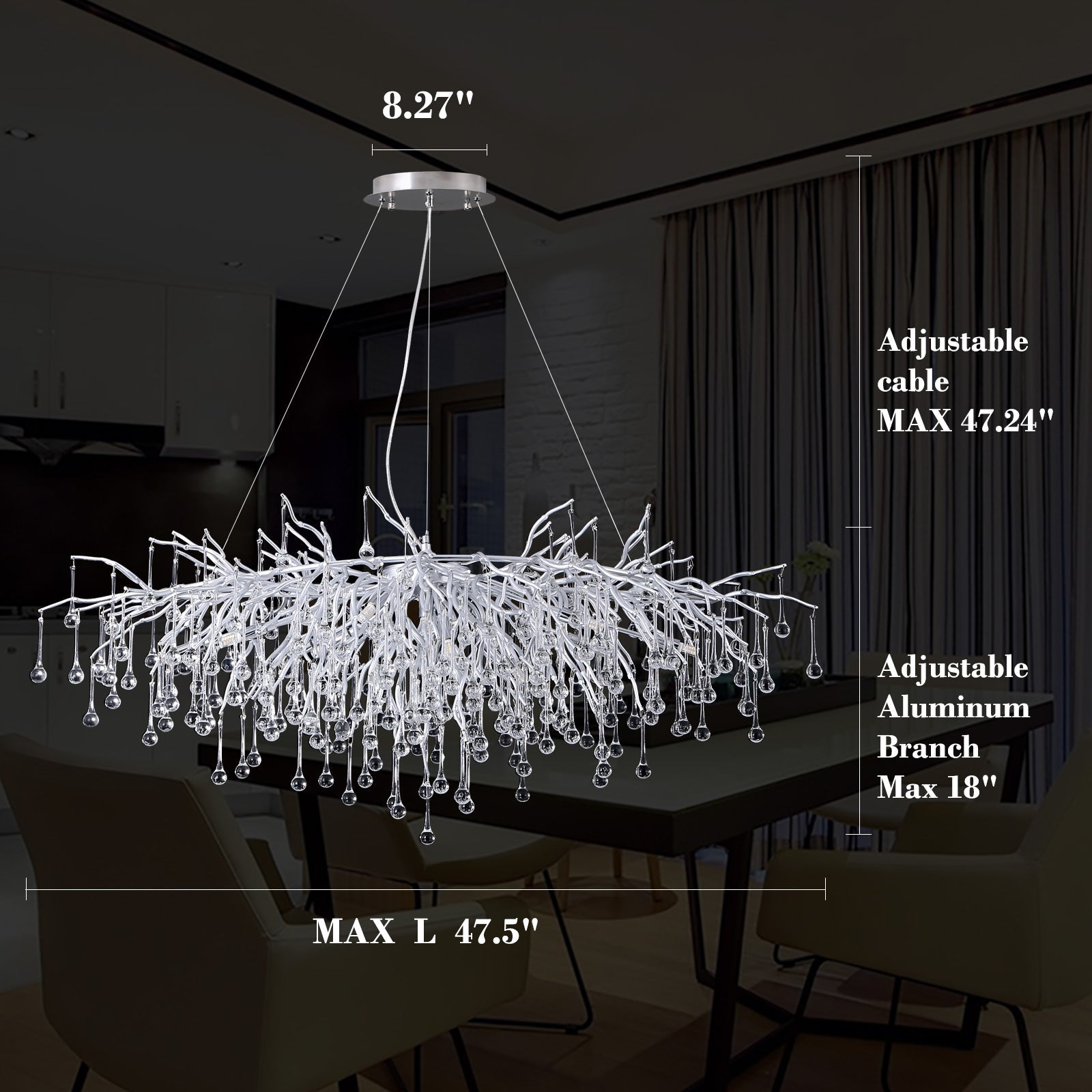 Doris Crystal Branch Chandelier